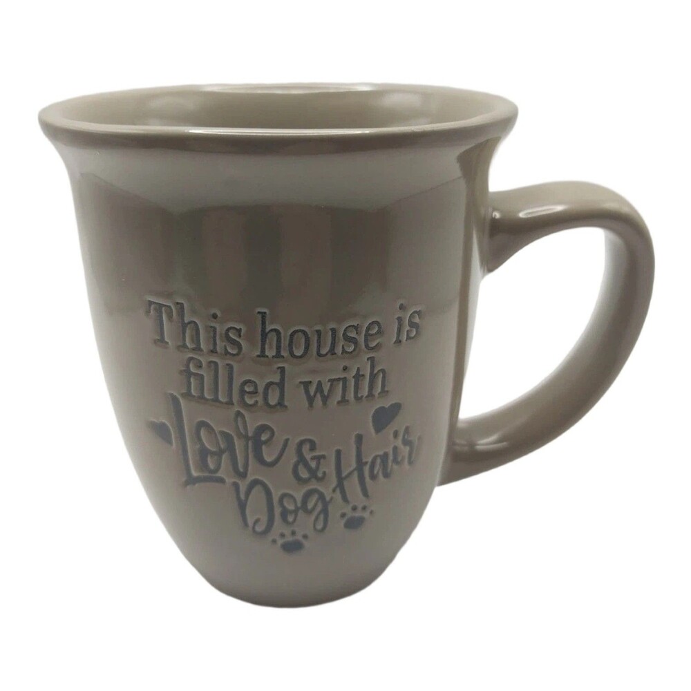 Gray Ceramic Mug This House Is Filled With Love and Dog Hair Pet Lover Gift